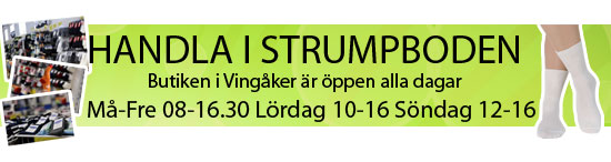 Handla i strumpboden - &ouml;ppet alla dagar.