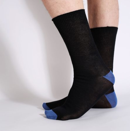 Gus-Ankel färgad tå och häl Svart/Jeansblå 36-39