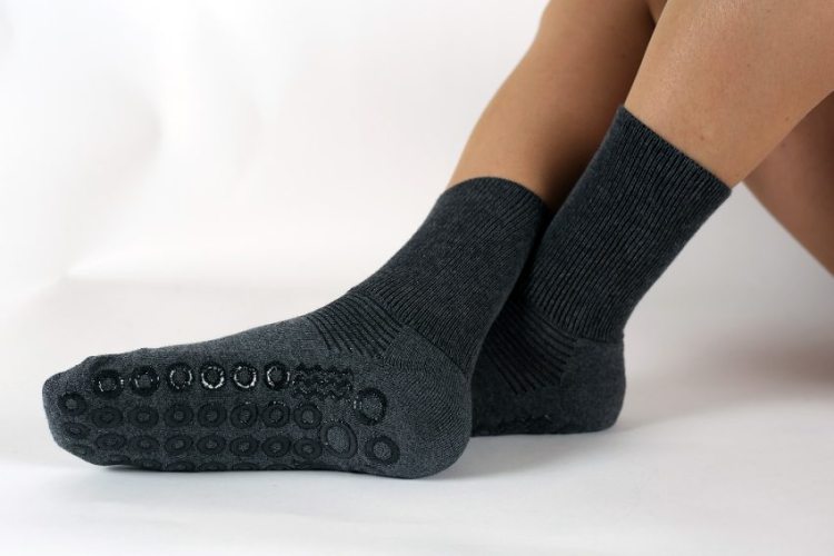 Halksockor antihalk bomullsfrotté mörkgrå 40-42