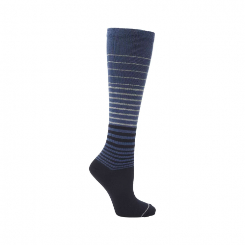 2-pack Stödstrumpor knä lågpris blå/svart/grå randig 36-40