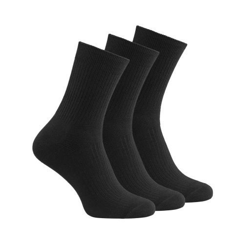 3-pack ankelsock extra lös resår svart 43-45