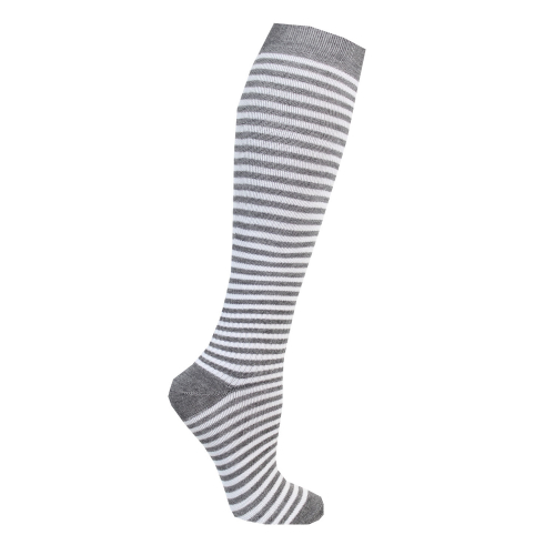 10-pack Bambu stödstrumpor knä ljusgrå/vitrandig 36-40