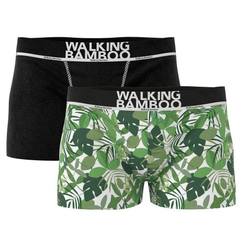 2-pack kalsonger boxer bambu mönstrad skog grön/svart M