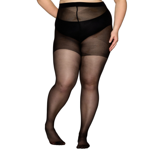 Dam Vogue Curvy 40 den strumpbyxor stora storlekar svart 48-52