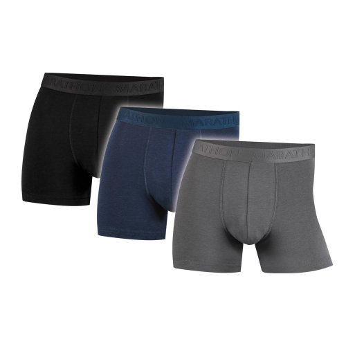 3-pack marathon boxer kalsonger bambu svart/grå/blå XXL