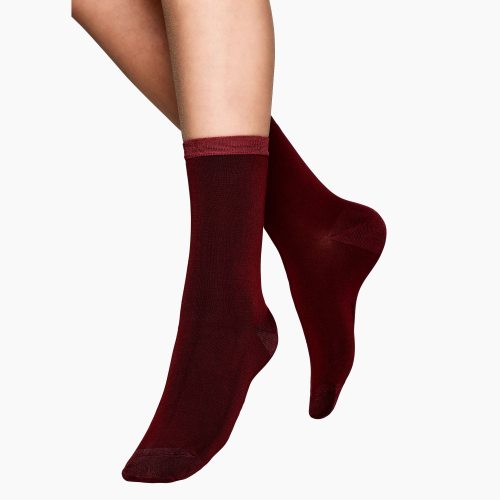 Vogue dam strumpor ankelsocka bambu vinröd 39-41