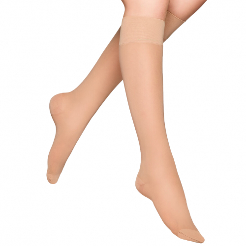 10-Pack Vogue dam stödstrumpor knä Sand 36-40
