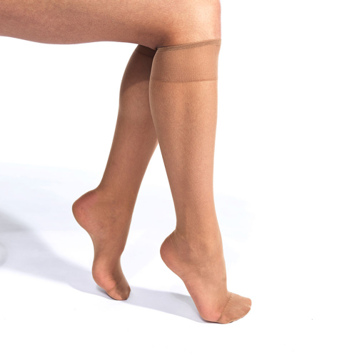 5-pack 20 den knästrumpor dam nylon basic solbrun one size