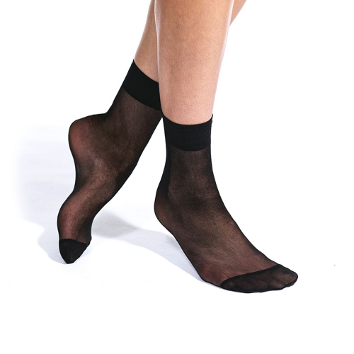 5-pack 20 den ankelsockor nylon dam basic svart one size