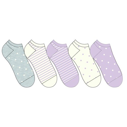 Fynd! 5-pack mönstrade barnstrumpor kort skaft rosa/grå/natur 28-30