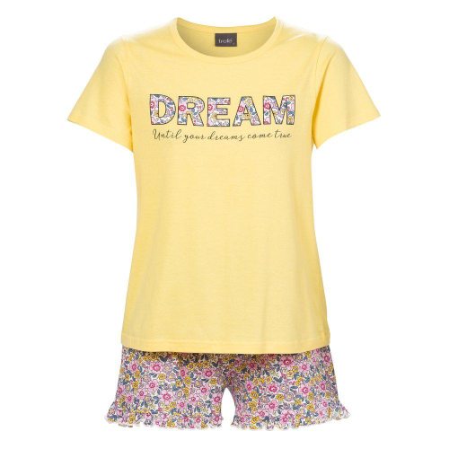 Pyjamas dam kort Dream gul L