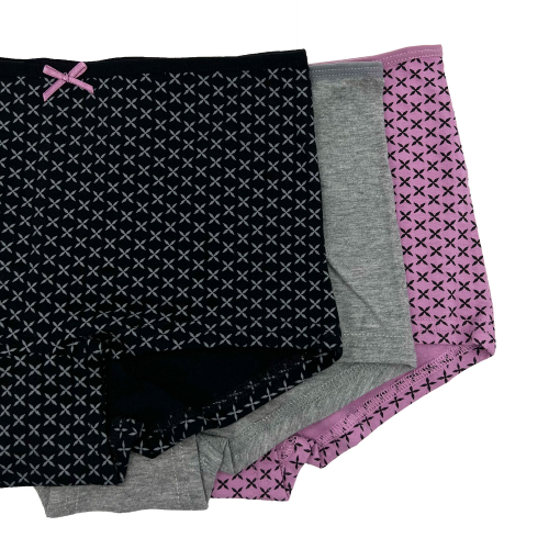 Fynd! 3-pack Bestpoint boxertrosa dam bomull svart/grå/ljung 46/48