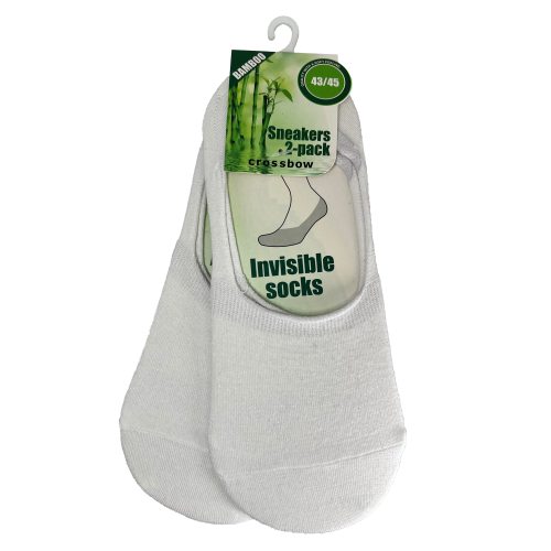 2-pack strumpor Invisible bambusocks vit 43-45