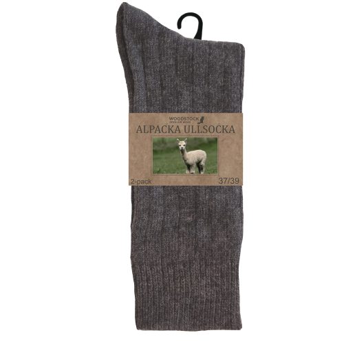 2-pack alpacka ullsocka gråmelerad 43-45