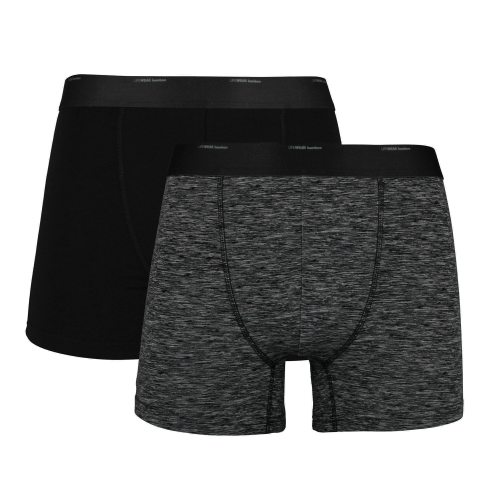 2-pack kalsonger boxer bambu mönstrad svartmelerad L