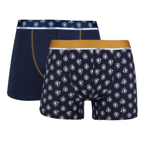 2-pack kalsonger boxer bambu mönstrad marin/droppar S