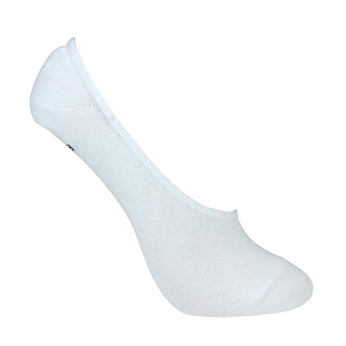 Osynliga sneakers strumpor bambu med silikon i hälen vit 40-42