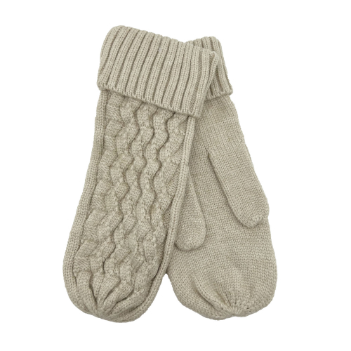 Kabelstickade tumvantar beige one size