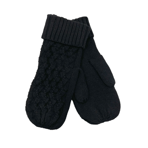 Kabelstickade tumvantar svart one size