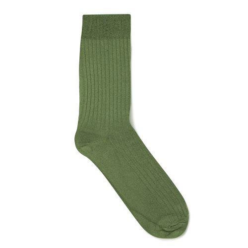 Ribbade bambustrumpor olivgrön 43-45