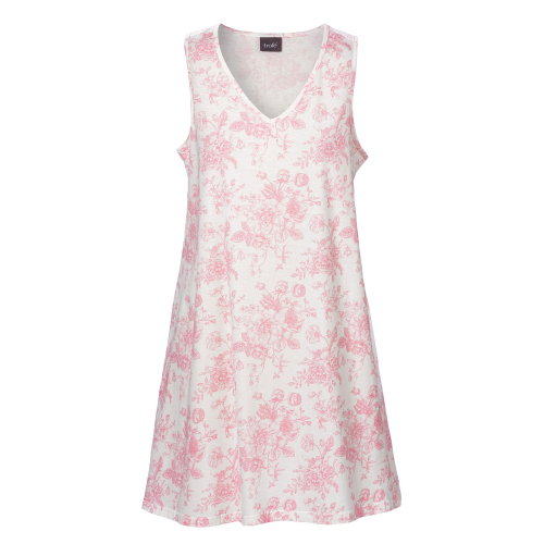 Nattlinne utan ärm rosor rosa XXXL