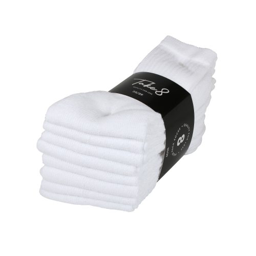 8-pack Tubsockor vit 35-39