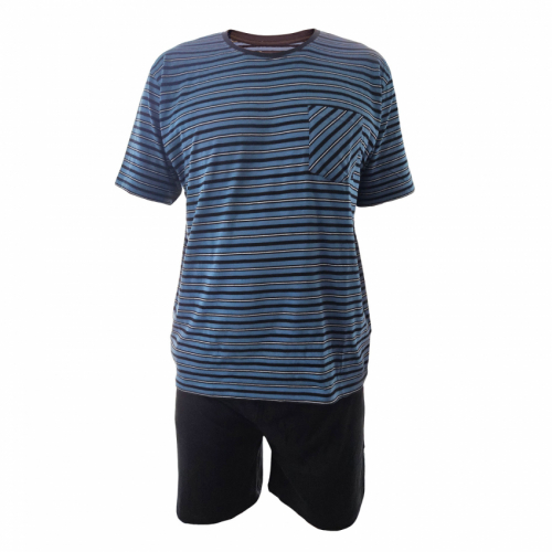 Herr pyjamas korta ben blå/svartrandig S