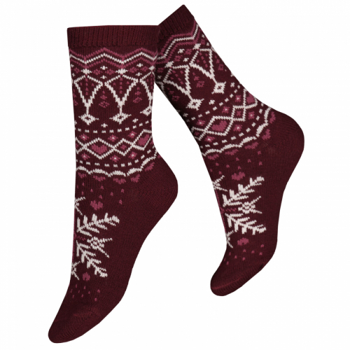 Halle wool sock vinröd 36-38