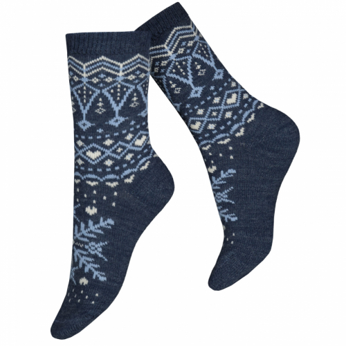 Halle wool sock jeansblå 36-38