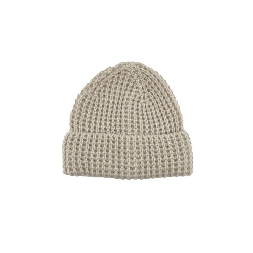 Stickad mössa beige one size