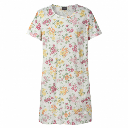 Nattlinne dam blommigt kort ärm  