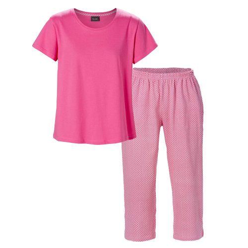 Pyjamas dam kort ärm 3/4-byxa cerise XXL