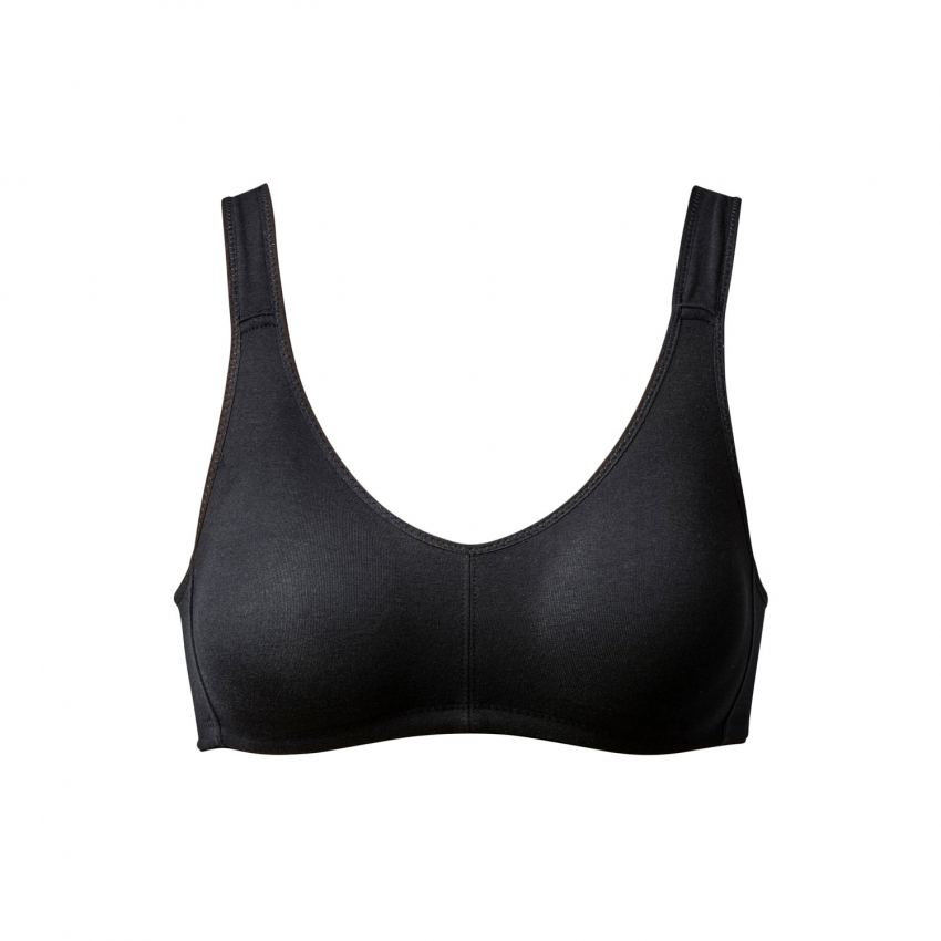 Alternativ bild 1 för Trofe Comfort Lounge Bra BH Svart bomull C 100 Dam