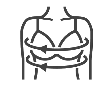 Illustration av hur man mäter BH-storlek med måttband
