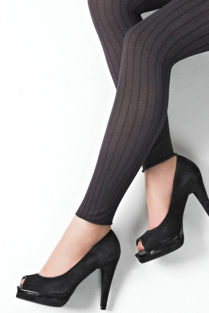 Fynd! Melanged rib leggings i gruppen Fyndlåda! hos Gus Textil AB (41128r)