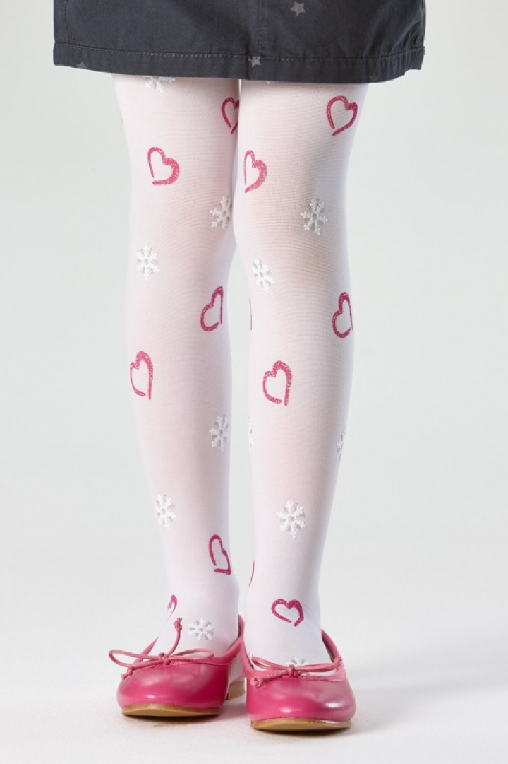 Fynd! Barnstrumpbyxor hjärtan/snöflingor 40 den i gruppen Fyndlåda! hos Gus Textil AB (916096r)