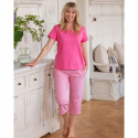 Pyjamas dam kort ärm 3/4-byxa 